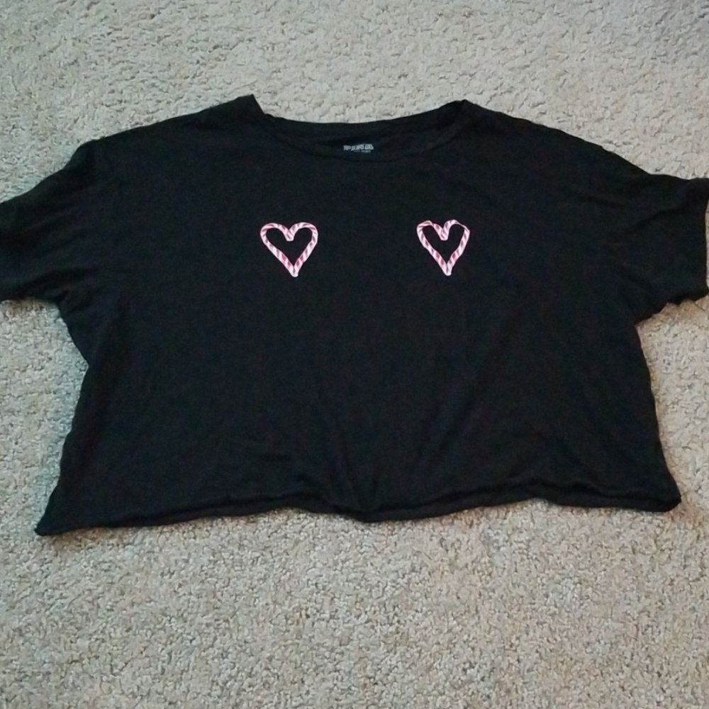 PINK Candy cane heart Crop top